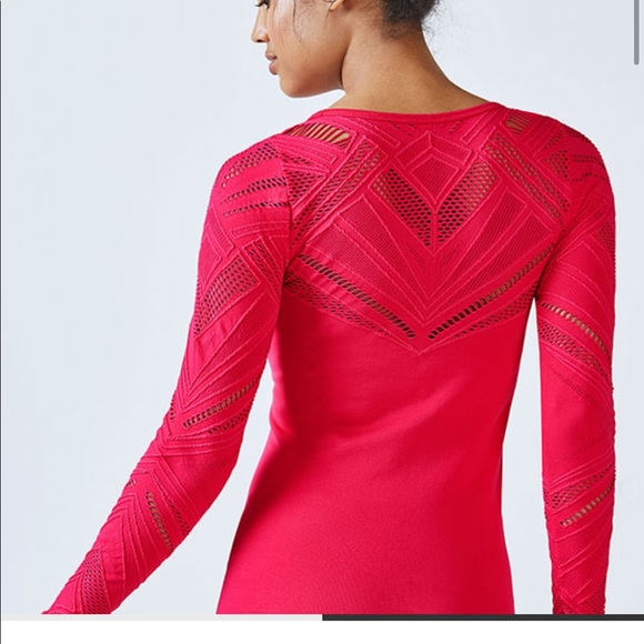 Fabletics- Isabella Seamless L/S Top XS Strawberry - Picture 3 of 7